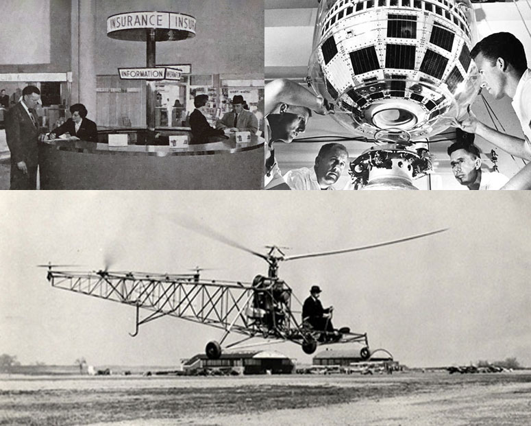 historical aviation collage