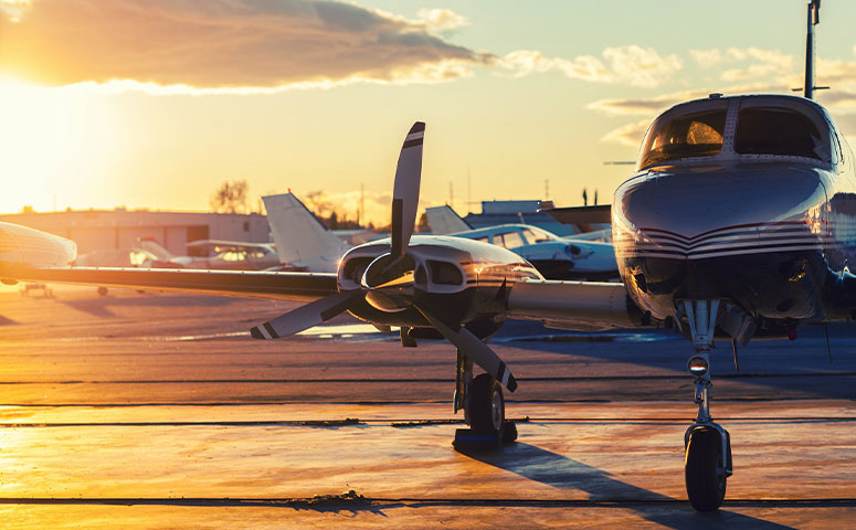 light aircraft at airport