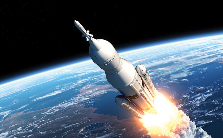 rocket leaving earth