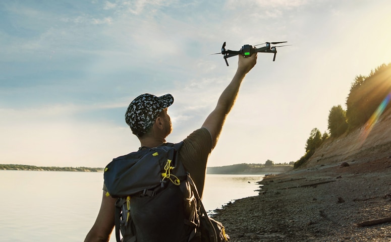 man with drone