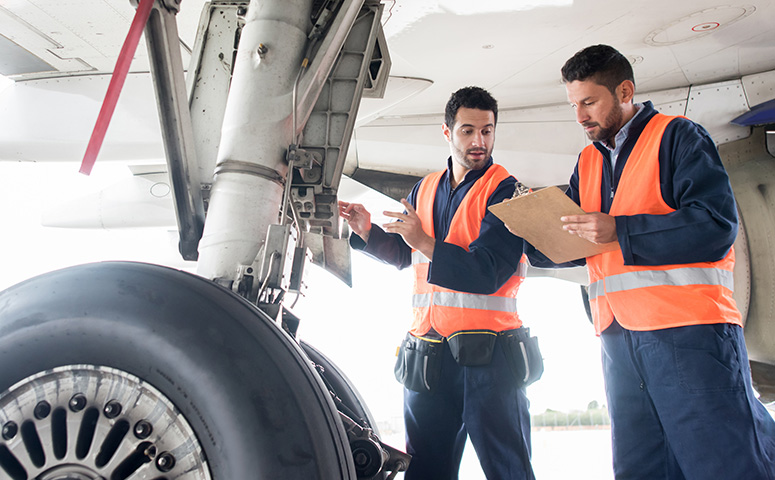 Ground crew working at the airport