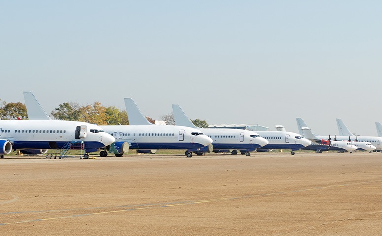 Airplanes on the ground